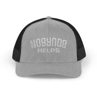 Load image into Gallery viewer, Embroidered Bourbon Helps Trucker Hat — Yupoong 6606 Classic Snapback