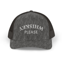 Load image into Gallery viewer, WHISKEY PLEASE (Upside-Down Script) — Trucker Hat