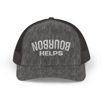 Load image into Gallery viewer, Embroidered Bourbon Helps Trucker Hat — Yupoong 6606 Classic Snapback