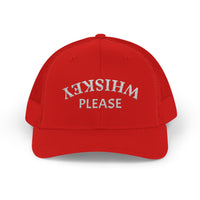 Load image into Gallery viewer, WHISKEY PLEASE (Upside-Down Script) — Trucker Hat