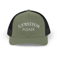 Load image into Gallery viewer, WHISKEY PLEASE (Upside-Down Script) — Trucker Hat