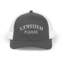 Load image into Gallery viewer, WHISKEY PLEASE (Upside-Down Script) — Trucker Hat
