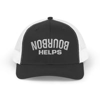 Load image into Gallery viewer, Embroidered Bourbon Helps Trucker Hat — Yupoong 6606 Classic Snapback