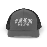 Load image into Gallery viewer, Embroidered Bourbon Helps Trucker Hat — Yupoong 6606 Classic Snapback