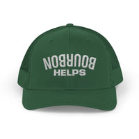 Load image into Gallery viewer, Embroidered Bourbon Helps Trucker Hat — Yupoong 6606 Classic Snapback