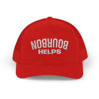 Load image into Gallery viewer, Embroidered Bourbon Helps Trucker Hat — Yupoong 6606 Classic Snapback