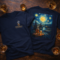 Load image into Gallery viewer, Pour Heavy – Starry Night Whiskey Tee (Front &amp; Back Print) | Gildan 5000 &amp; Bella+Canvas 3001