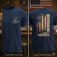 Load image into Gallery viewer, Bourbon Built America Tee,  Back Print Edition - Barrelroom Society Premium Unisex Crewneck Tee