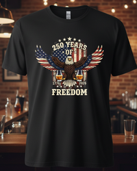 Load image into Gallery viewer, 250 Years of Freedom 1776–2026 Eagle &amp; Bourbon Premium Unisex Crewneck Tee