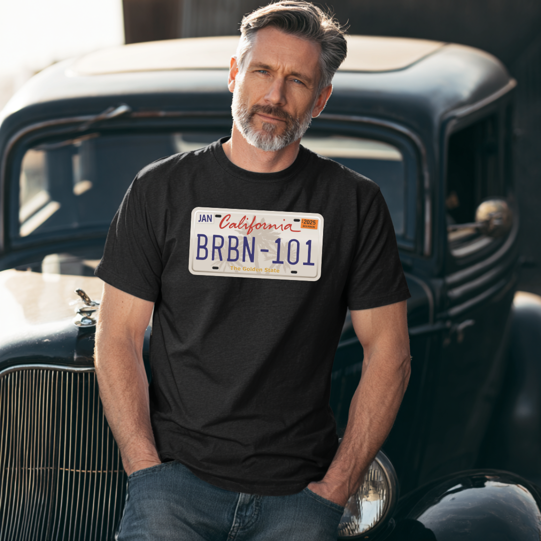 California BRBN-101 License Plate T-Shirt