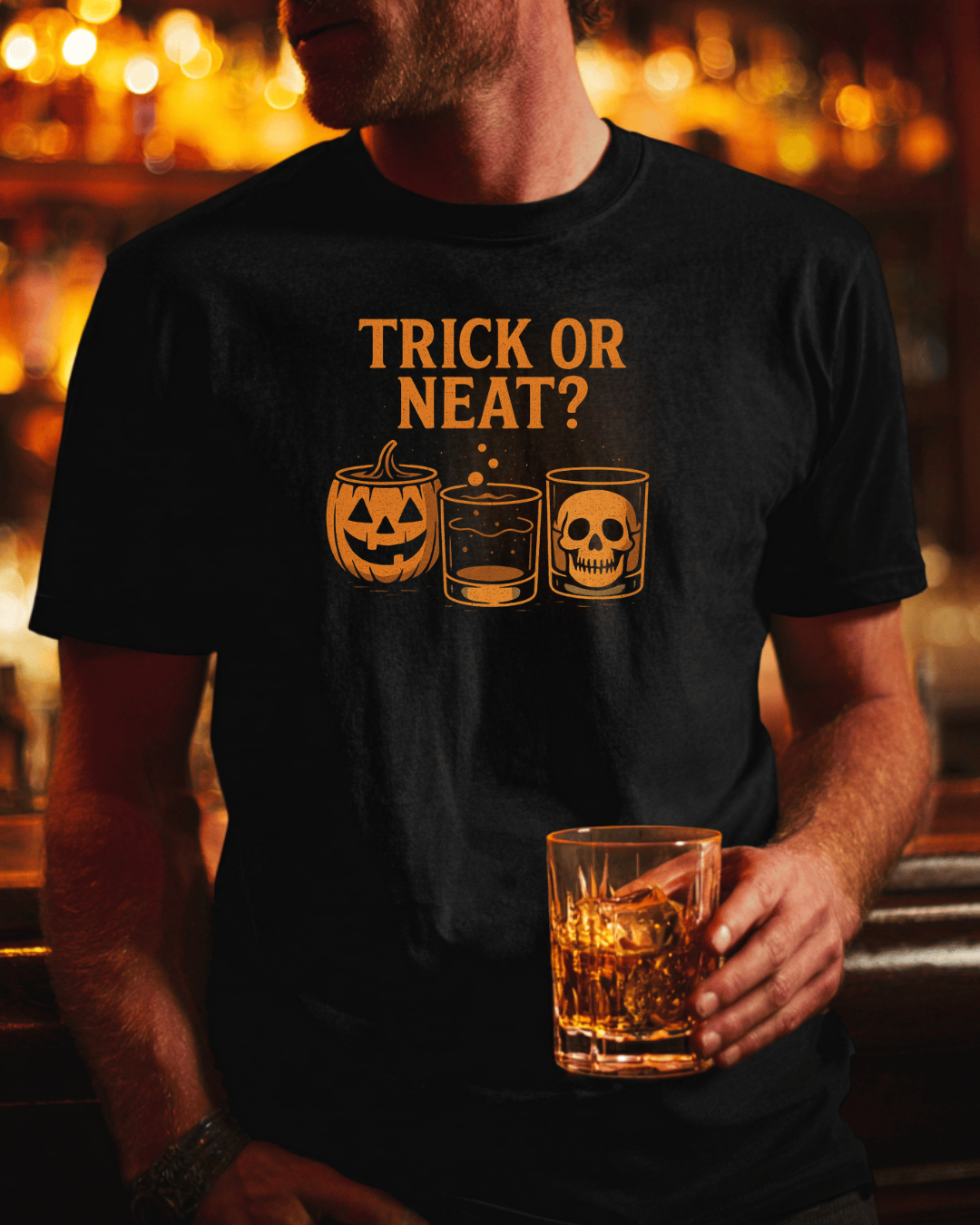 Trick or Neat? – Halloween Whiskey Heavyweight Crewneck T-shirt