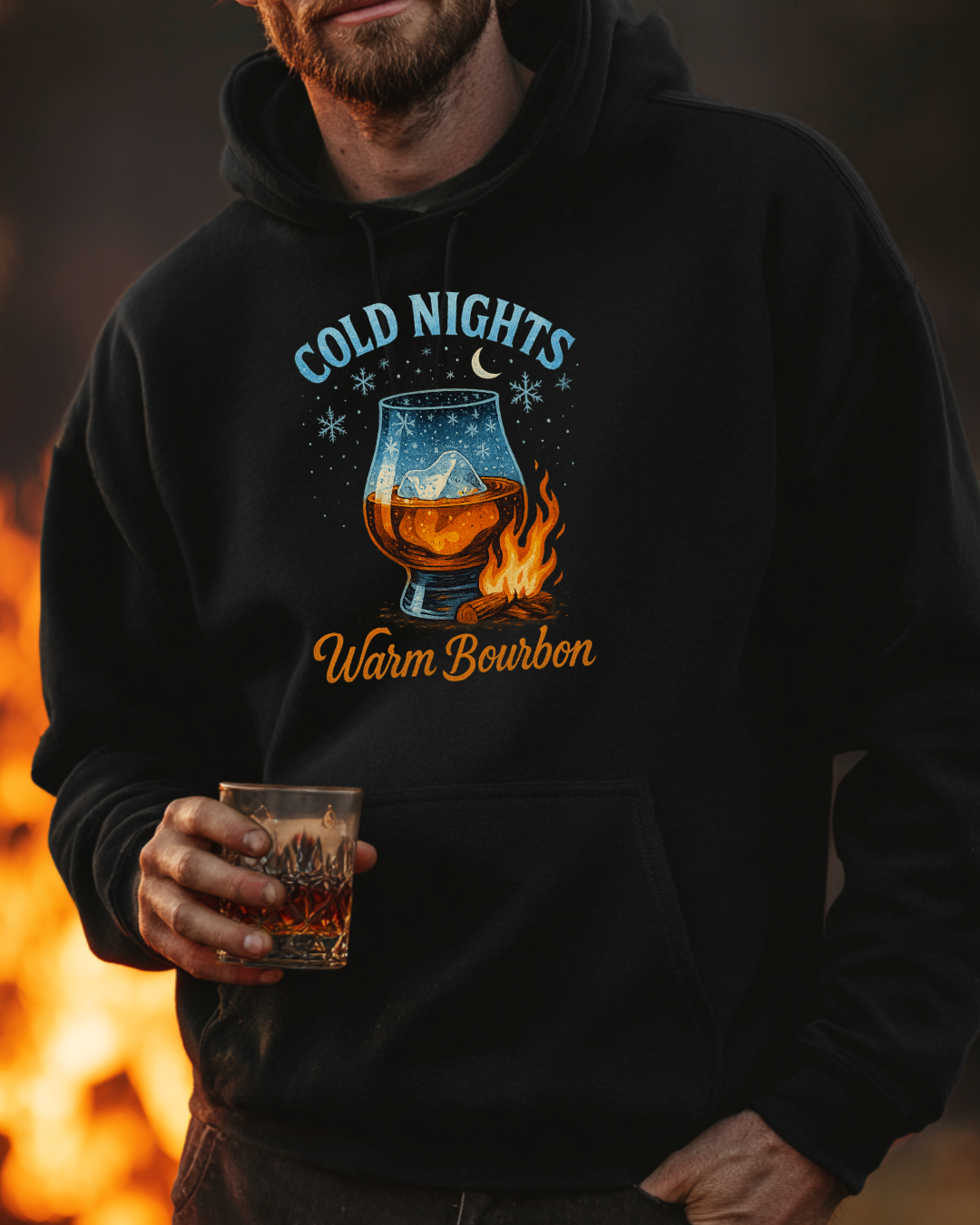 Cold Nights, Warm Bourbon Classic Unisex Pullover Hoodie