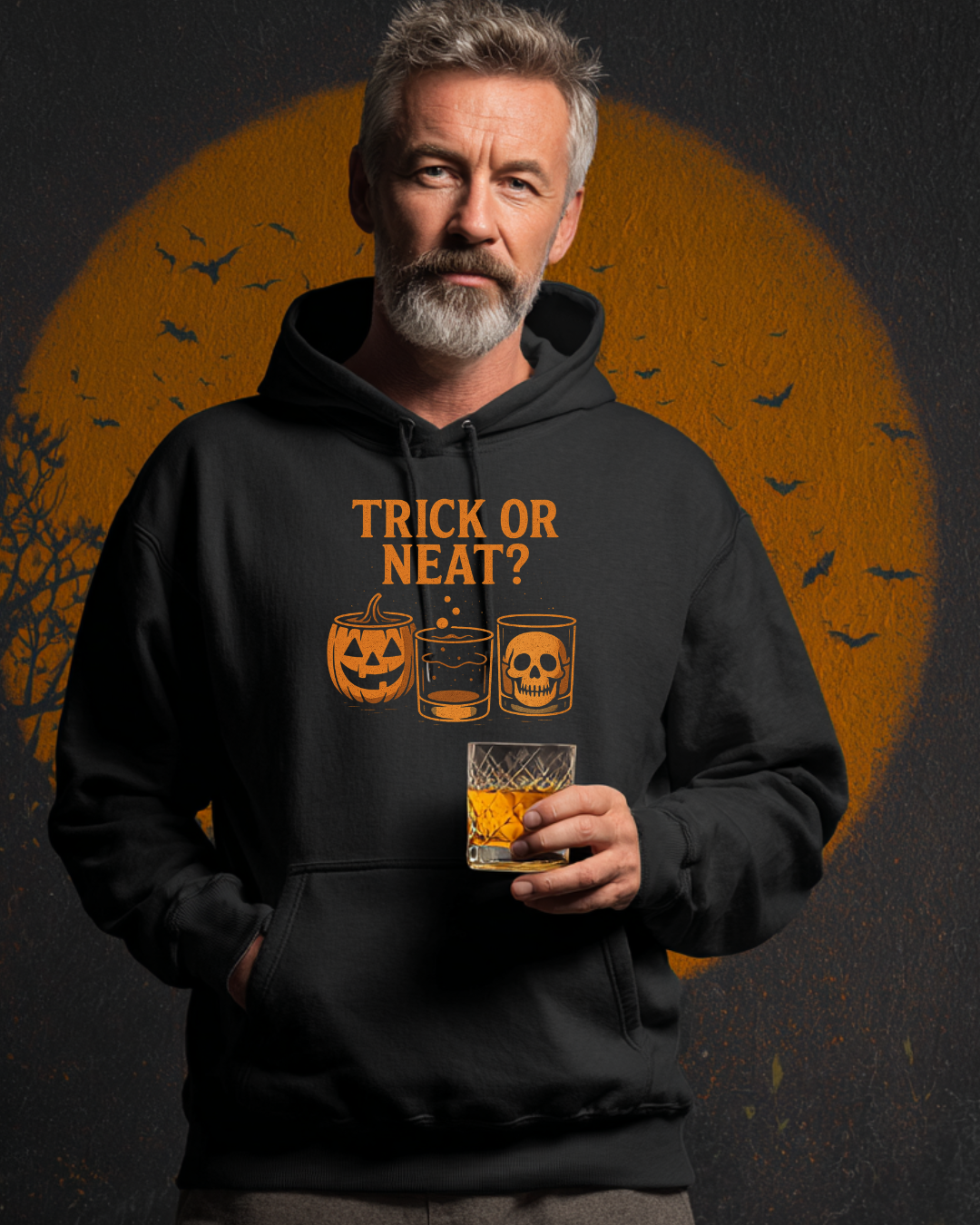 Trick or Neat? – Halloween Whiskey Unisex Pullover Hoodie
