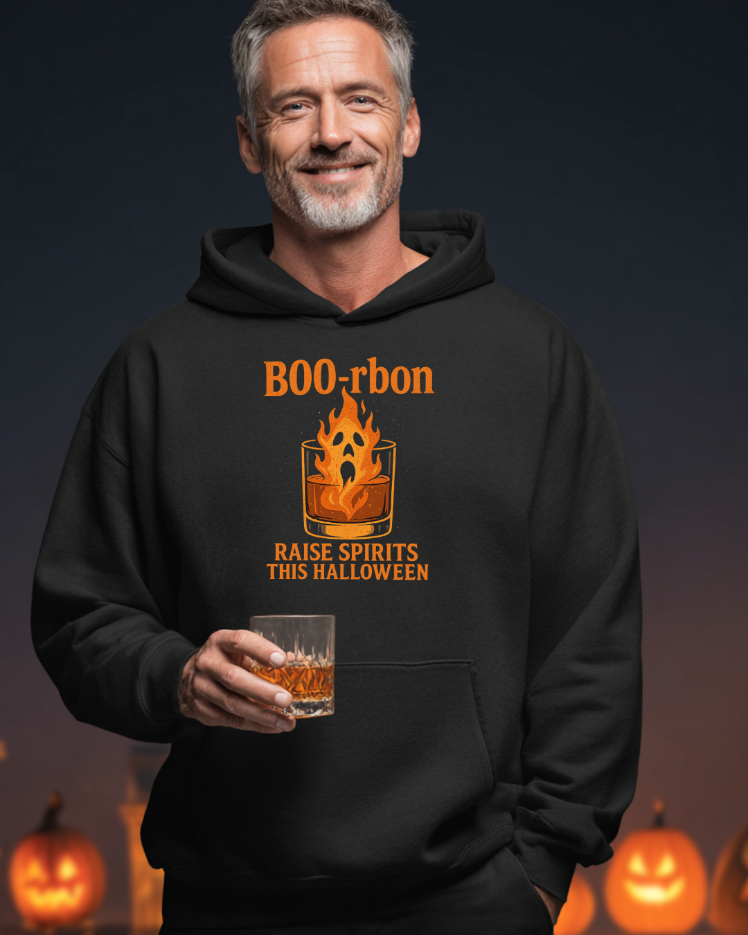 BOO-rbon – Raise Spirits This Halloween Unisex Pullover Hoodie