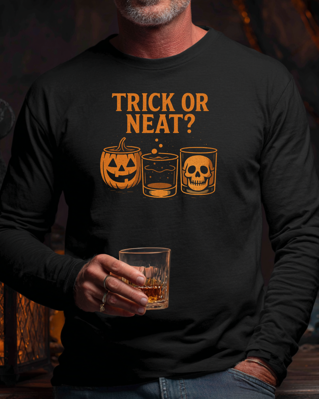 Trick or Neat? – Halloween Whiskey Longsleeve T-shirt