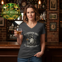 Load image into Gallery viewer, If I Shenan Once, I’ll Shenanigan Women’s V-Neck Tee (Gildan 5V00L)