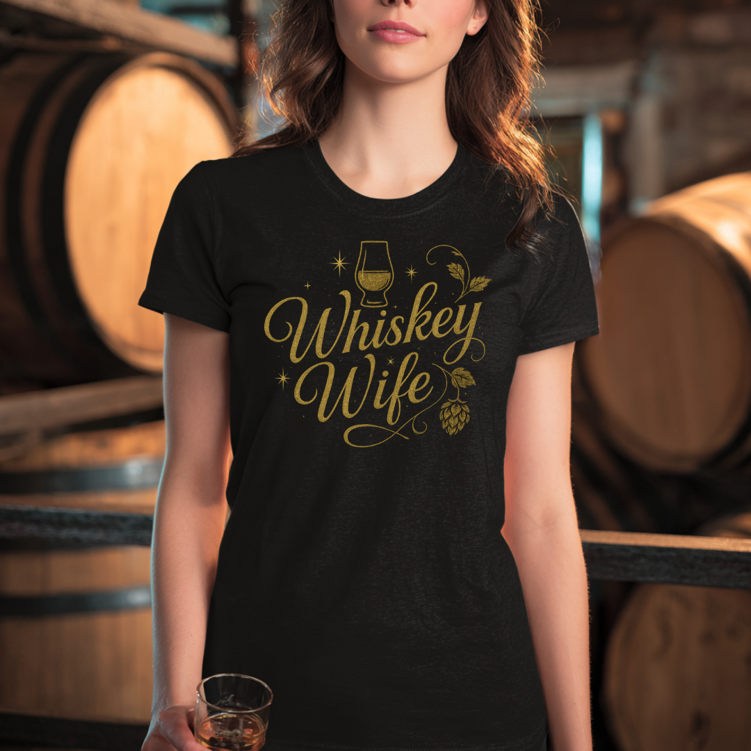 Whiskey Wife Womens Crewneck T-shirt