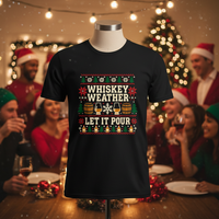 Load image into Gallery viewer, Whiskey Weather Let It Pour Holiday Tee in Rich Seasonal Colors