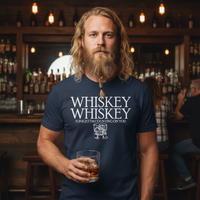 Load image into Gallery viewer, Whiskey Whiskey Premium Crewneck T-shirt - White Print