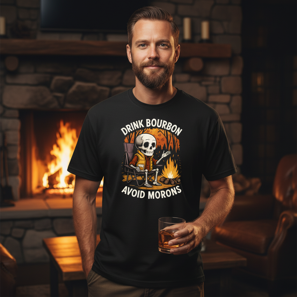 Drink Bourbon – Avoid Morons Heavyweight Crewneck T-shirt