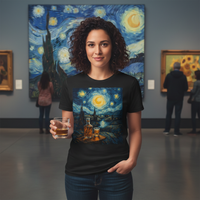 Load image into Gallery viewer, Starry Night Pour – Women’s Bourbon Art Tee (Gildan 64000L)
