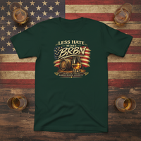 Load image into Gallery viewer, Less Hate. More BRBN. Patriotic Bourbon Premium Unisex Crewneck Tee