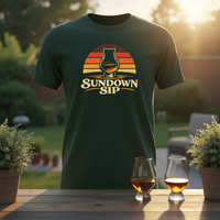 Load image into Gallery viewer, Sundown Sip Whiskey Retro Bourbon Sunset Premium Unisex Crewneck Tee