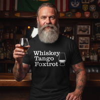 Load image into Gallery viewer, Whiskey Tango Foxtrot Tee – Military Humor Whiskey Shirt (Bella+Canvas 3001 / Gildan 5000 / Gildan 5400 Long Sleeve)