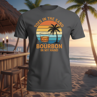 Load image into Gallery viewer, Toes in the Sand, Bourbon in My Hand Premium Crewneck Tee