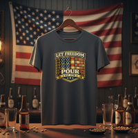 Load image into Gallery viewer, Let Freedom Pour Bourbon Patriot Tee - Est. 1776 Premium Unisex Crewneck Tee