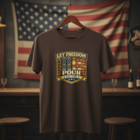 Load image into Gallery viewer, Let Freedom Pour Bourbon Patriot Tee - Est. 1776 Premium Unisex Crewneck Tee