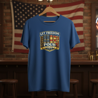Load image into Gallery viewer, Let Freedom Pour Bourbon Patriot Tee - Est. 1776 Premium Unisex Crewneck Tee