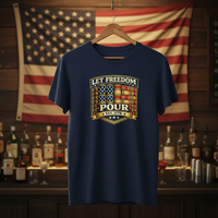 Load image into Gallery viewer, Let Freedom Pour Bourbon Patriot Tee - Est. 1776 Premium Unisex Crewneck Tee