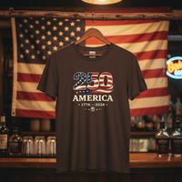 Load image into Gallery viewer, America 250 Patriotic Bourbon 1776-2026 Premium Unisex Crewneck Tee
