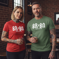 Load image into Gallery viewer, BRBN “Makes It Better” Premium Crewneck Tee – For Bourbon Lovers &amp; Rock-N-Roll Souls